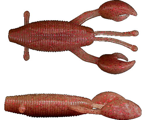 Fishus Mojo Craw - CBR - Clear Brown Red Flake Fishus Mojo Craw -CBR - Clear Brown Red Flake